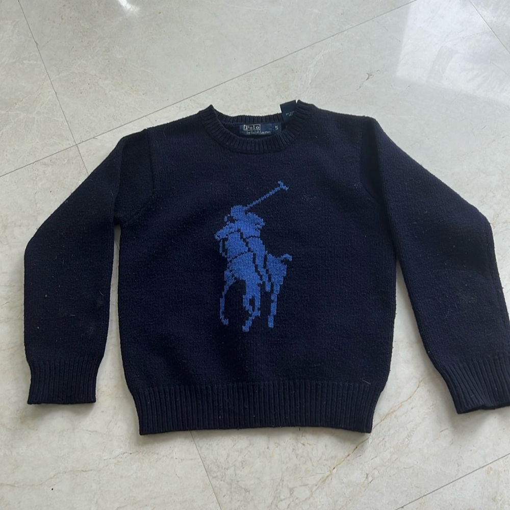 Boys Ralph Lauren Polo logo sweater. Boys Sz 5! Navy Blue